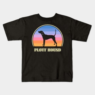 Plott Hound Vintage Sunset Dog Kids T-Shirt